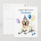 Labrador Hond Gepersonaliseerd Gelukkige Verjaarda Briefkaart (Voorkant / Achterkant)