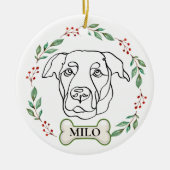 Labrador Hond Gepersonaliseerd Kerstcadeau Keramisch Ornament (Voorkant)
