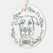 Labrador Hond Gepersonaliseerd Kerstcadeau Keramisch Ornament (Links)