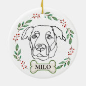 Labrador Hond Gepersonaliseerd Kerstcadeau Keramisch Ornament (Achterkant)
