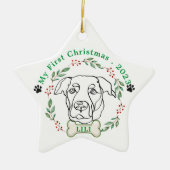 Labrador Hond Gepersonaliseerd Kerstcadeau Keramisch Ornament (Voorkant)