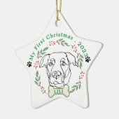 Labrador Hond Gepersonaliseerd Kerstcadeau Keramisch Ornament (Links)