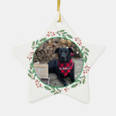 Labrador Hond Gepersonaliseerd Kerstcadeau Keramisch Ornament (Achterkant)