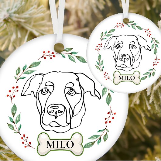 Labrador Hond Gepersonaliseerd Kerstcadeau Keramisch Ornament