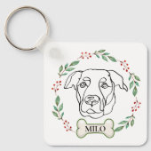 Labrador Hond Gepersonaliseerd Kerstcadeau Sleutelhanger (Voorkant)
