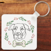 Labrador Hond Gepersonaliseerd Kerstcadeau Sleutelhanger (Achterkant)