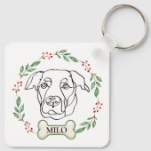 Labrador Hond Gepersonaliseerd Kerstcadeau Sleutelhanger (Achterkant)