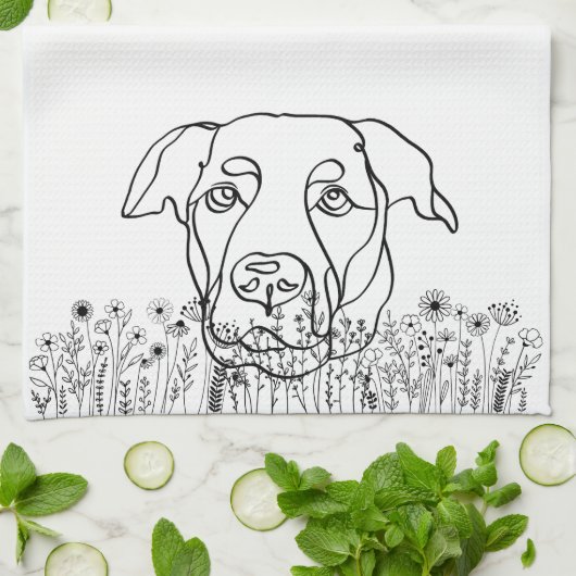 Labrador Hond Gepersonaliseerd Kerstcadeau Theedoek (Gevouwen)