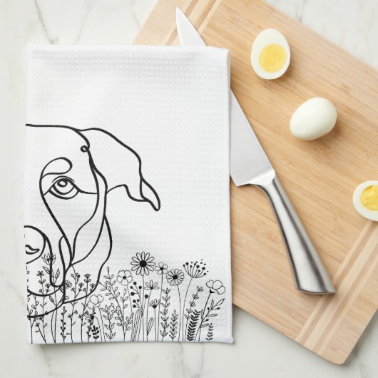 Labrador Hond Gepersonaliseerd Kerstcadeau Theedoek (Quarter Fold)