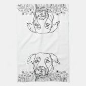 Labrador Hond Gepersonaliseerd Kerstcadeau Theedoek (Verticaal)