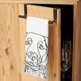 Labrador Hond Gepersonaliseerd Kerstcadeau Theedoek