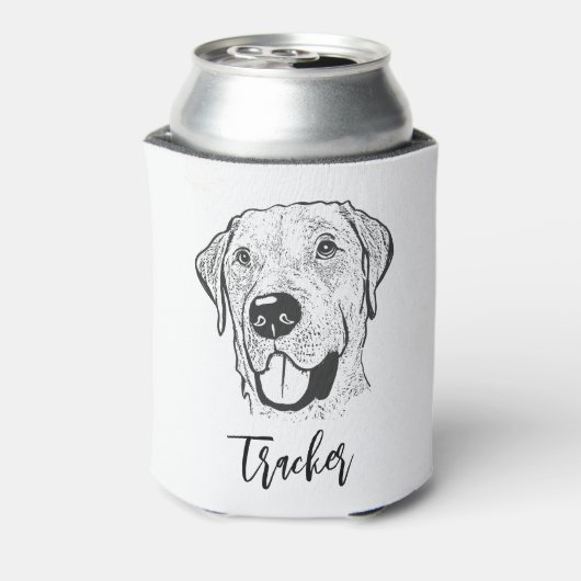 Labrador hond gepersonaliseerde hand tekening blikjeskoeler (Blikje Achterkant)