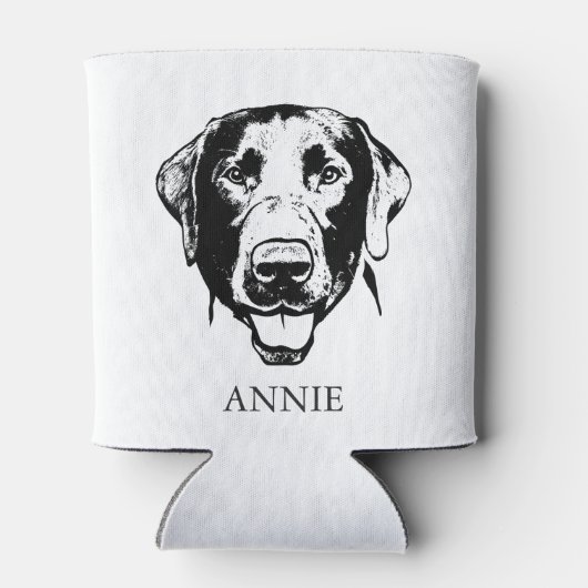 Labrador hond gepersonaliseerde hand tekening blikjeskoeler (Achterkant)