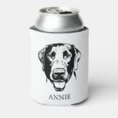 Labrador hond gepersonaliseerde hand tekening blikjeskoeler (Blikje Achterkant)