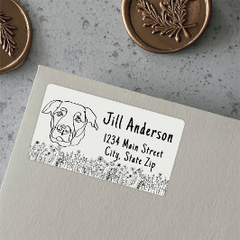 Labrador hond gepersonaliseerde hand tekening etiket