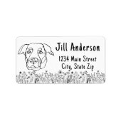 Labrador hond gepersonaliseerde hand tekening etiket (Voorkant)