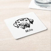 Labrador hond gepersonaliseerde hand tekening kartonnen onderzetters (Schuin)