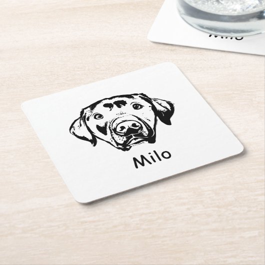 Labrador hond gepersonaliseerde hand tekening kartonnen onderzetters (Schuin)