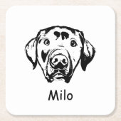 Labrador hond gepersonaliseerde hand tekening kartonnen onderzetters (Voorkant)
