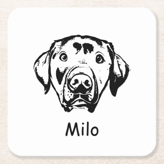 Labrador hond gepersonaliseerde hand tekening kartonnen onderzetters (Voorkant)
