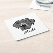 Labrador hond gepersonaliseerde hand tekening kartonnen onderzetters (Schuin)