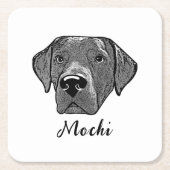 Labrador hond gepersonaliseerde hand tekening kartonnen onderzetters (Voorkant)