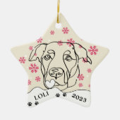Labrador hond gepersonaliseerde hand tekening keramisch ornament (Voorkant)