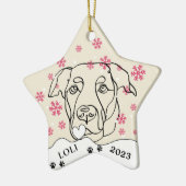 Labrador hond gepersonaliseerde hand tekening keramisch ornament (Links)