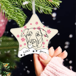 Labrador hond gepersonaliseerde hand tekening keramisch ornament