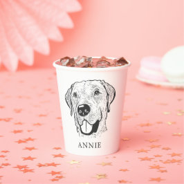 Labrador hond gepersonaliseerde hand tekening papieren bekers