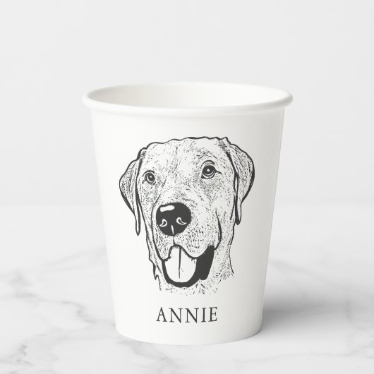 Labrador hond gepersonaliseerde hand tekening papieren bekers (Achterkant)