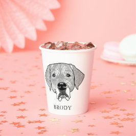 Labrador hond gepersonaliseerde hand tekening papieren bekers
