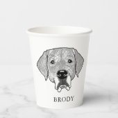 Labrador hond gepersonaliseerde hand tekening papieren bekers (Achterkant)