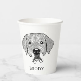 Labrador hond gepersonaliseerde hand tekening papieren bekers