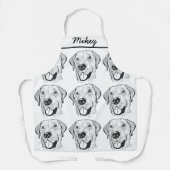 Labrador hond gepersonaliseerde hand tekening schort (Voorkant)