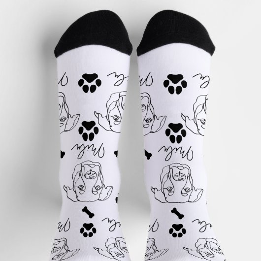 Labrador hond gepersonaliseerde hand tekening sokken (Top)