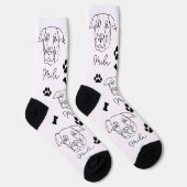 Labrador hond gepersonaliseerde hand tekening sokken (Rechts)