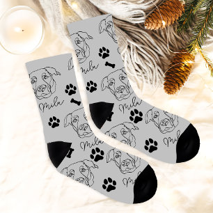 Labrador hond gepersonaliseerde hand tekening sokken