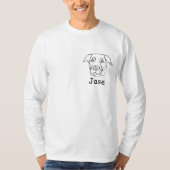 Labrador hond gepersonaliseerde hand tekening t-shirt (Voorkant)