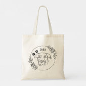 Labrador hond gepersonaliseerde hand tekening tote bag (Achterkant)