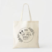 Labrador hond gepersonaliseerde hand tekening tote bag (Voorkant)