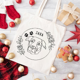 Labrador hond gepersonaliseerde hand tekening tote bag
