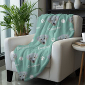 Labrador hond, groene aangepaste naam fleece deken