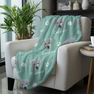 Labrador hond, groene aangepaste naam fleece deken