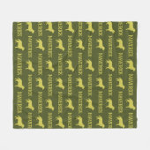 labrador hond, groene aangepaste naam herhalen fleece deken (Voorkant (Horizontaal))