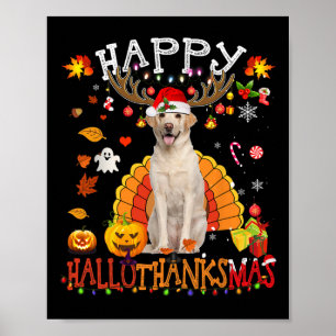 Labrador Hond Halloween Kersthond Happy Halloth Poster