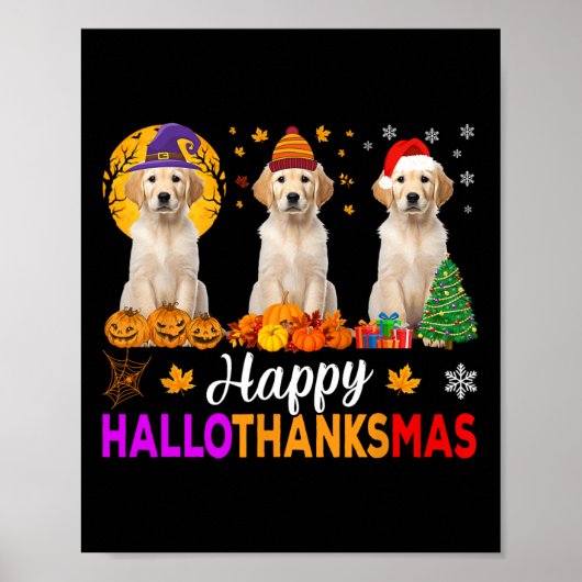 Labrador Hond Halloween Kerstmis Hallothanksmas 1 Poster (Voorkant)