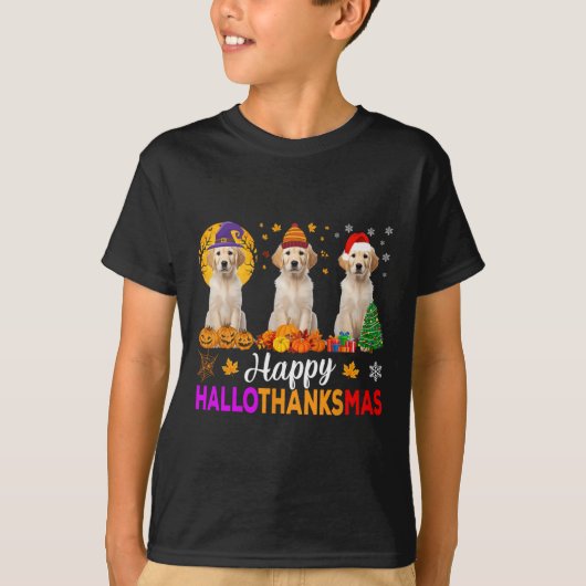Labrador Hond Halloween Kerstmis Hallothanksmas 1 T-shirt (Voorkant)