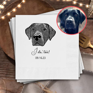 Labrador Hond Hand Drawing gepersonaliseerd doe ik Servet