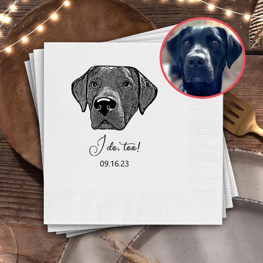 Labrador Hond Hand Drawing gepersonaliseerd doe ik Servet